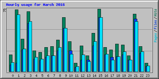 Hourly usage for March 2016